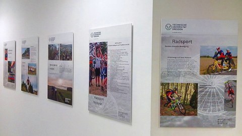 Die Thementafeln Radsport sind im Radsportstützpunkt ausgestellt.