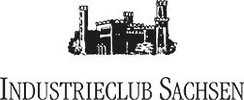 Logo of Industrieclub Sachsen, which features a drawing of a castle in the center and the name of the organization at the bottom.