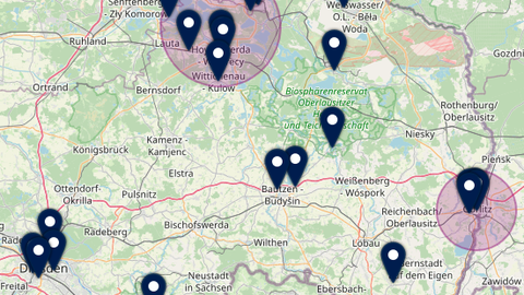 Kartenausschnitt Lausitz