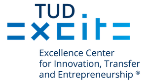 Logo mit Schriftzug: "TUD excite" darunter "Exzellence Center for Innovation, Transfer and Entrepreneurship"
