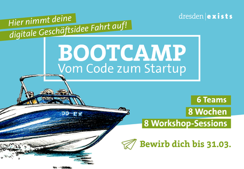 Teaser Startup Bootcamp, Illustration Schnellboot