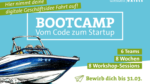 Teaser Startup Bootcamp, Illustration Schnellboot