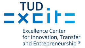 Logo mit Schriftzug: "TUD excite" darunter "Exzellence Center for Innovation, Transfer and Entrepreneurship"