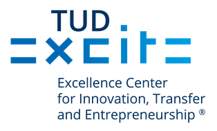 Logo mit Schriftzug: "TUD excite" darunter "Exzellence Center for Innovation, Transfer and Entrepreneurship"