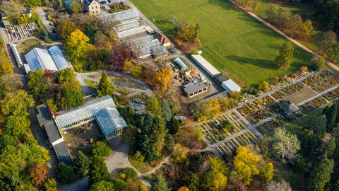 Luftaufnahme des Botanischen Gartens in Dresden