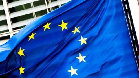 European flags in front of the Berlaymont building