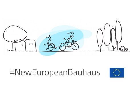 gezeichnetes Logo der Iniiative New European Bauhaus