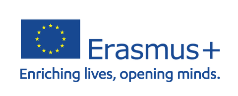 Logo Erasmus+ mit EU-Flagge