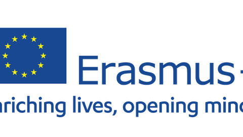 Logo Erasmus+ mit EU-Flagge
