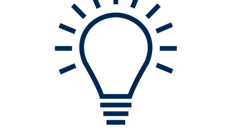 TUD Icon Licht: angeschaltete Glühbirne