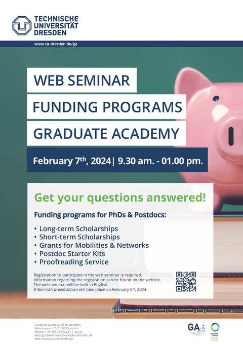 Poster for the Information Event of the GA Funding Programs
