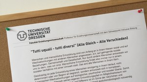 Plakat mit Text über Inklusion