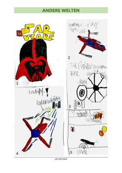 Themenseite Andere Welten von Herrmann mit Illustrationen zu Starwars
