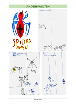 Themenseite Andere Welten von Herrmann mit Illustrationen zu Spidermann