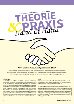 Screenshot der Seite "Theorie & Praxis Hand in Hand" aus dem Heft Bildung+ Spezial 01/2026