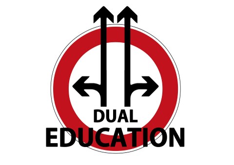 Dual Education Hinweisschild