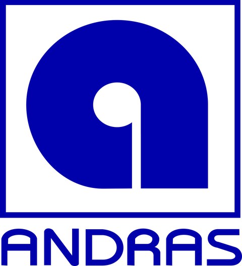 Logo von Andras, zeigt ein A vor Blauem Hintergrund