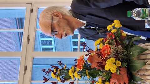 Der Jubilar bei seinen Dankesworten 