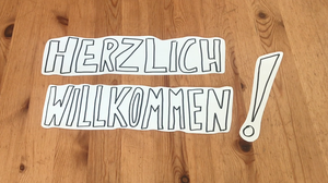 Schriftzug "Herzlich Willkommen!"