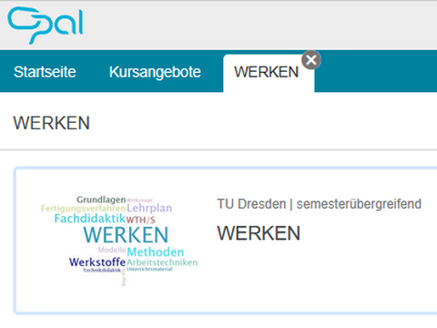 Bildschirmfoto von der Lernplattform OPAL