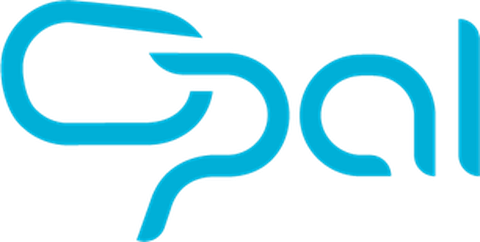 Logo der Lernplattform OPAL, der Schriftzug OPAL in hellblau