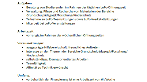 Stellenanzeige LuFo