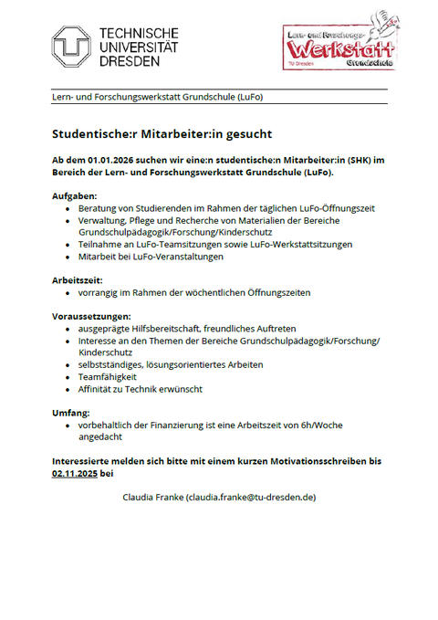 Stellenanzeige LuFo