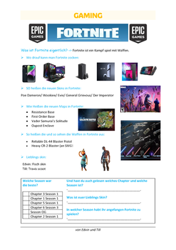 Themenseite Gaming von Edvin und Til zu Fortnite