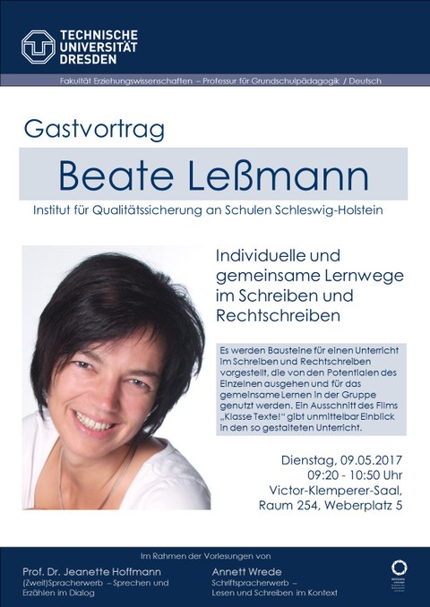 Plakat Gastvortrag Leßmann