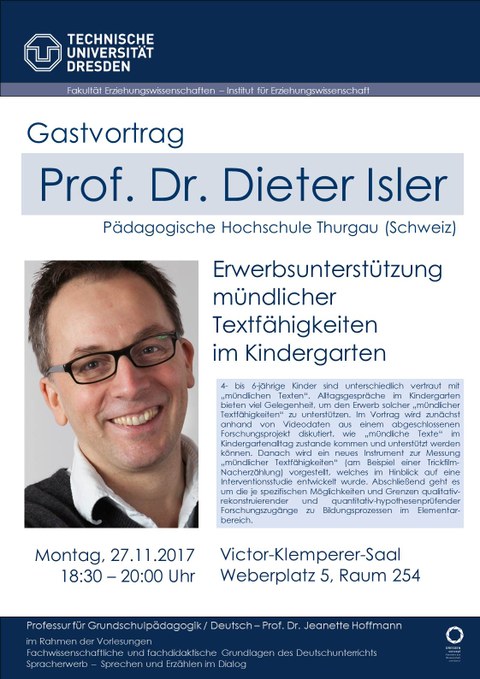 Plakat Gastvortrag Prof. Dr. Peter Isler