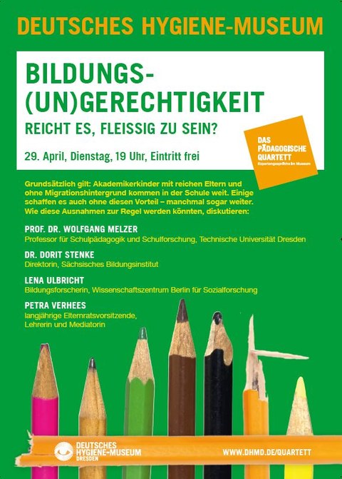 Plakat Pädagogisches Quartett Bildungsgerechtigkeit
