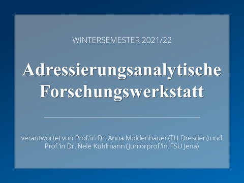 Adressierungsanalytische Forschungswerkstatt