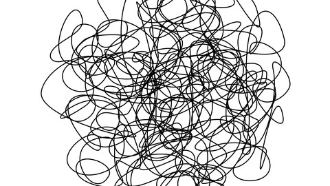 schwarze kreisförmige chaotische striche