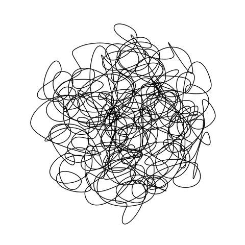 schwarze kreisförmige chaotische striche