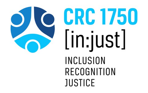 Auf dem Logo ist ein Kreis mit drei Bereichen. Daneben steht CRC 1750 [in:just]