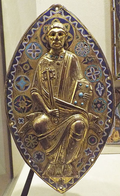 Petrus in der Mandorla, beides Limoges, um 1185-1200, heute New York, Metropolitan Museum