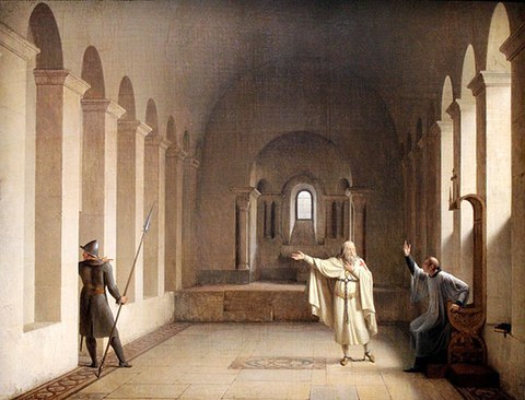 Jacques de Molay im Gefängnis, Gemälde von François Richard Fleury, 1806, Musée des Beaux-Arts, Lyon