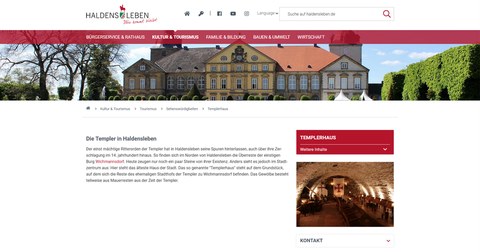 Screenshot der Website für Haldensleben. 