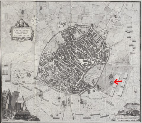 Stadtplan von Mailand aus dem Jahrer 1158.