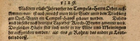 Nachricht über das Templerhaus in Meiningen bei Güth, S. 139.