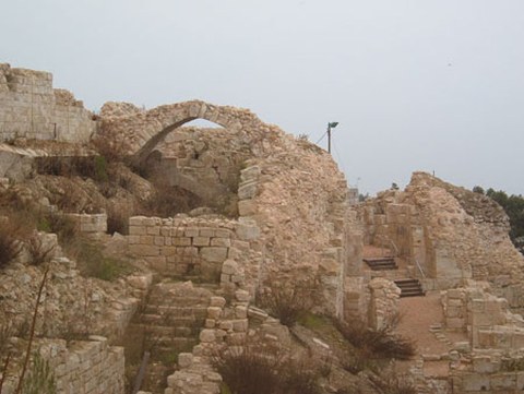 Die Ruinen der Burg von Safed heute