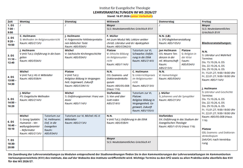 Stundenplan 26/27
