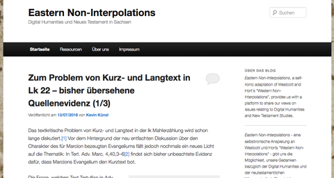 Screenshot vom Blog von TENT