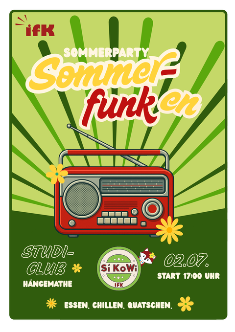 Plakat IfK Sommerfest - Sommer-Funken