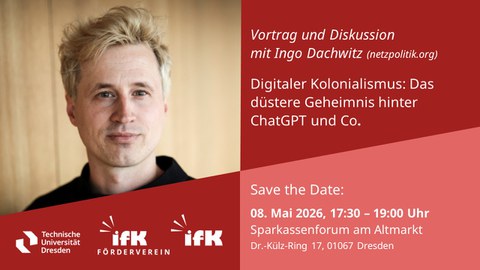 Save the Date: Vortrag Ingo Dachwitz am 8.5.2026
