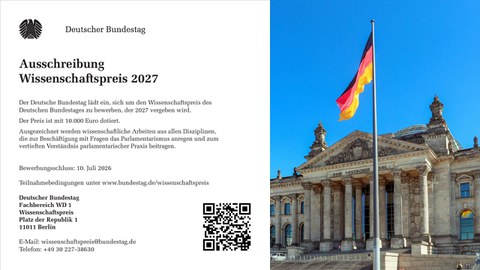 Ausschreibung des Wissenschaftspreis 2027