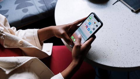 Smartphone display mit apps