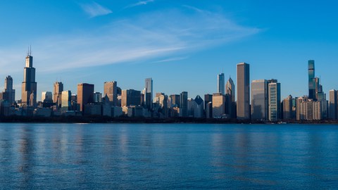 Die Skyline einer Großstadt