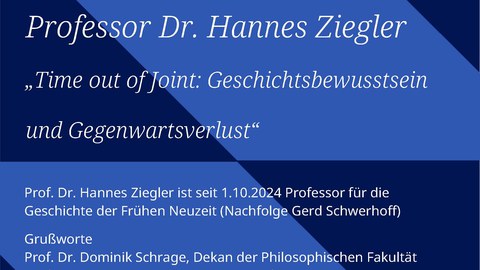 Poster der Antrittsvorlesung von Prof. Hannes Ziegler