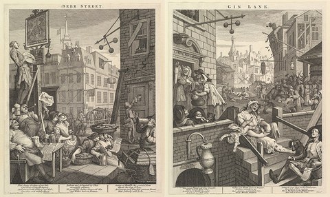 William Hogarth, Beer Street and Gin Lane (1751)